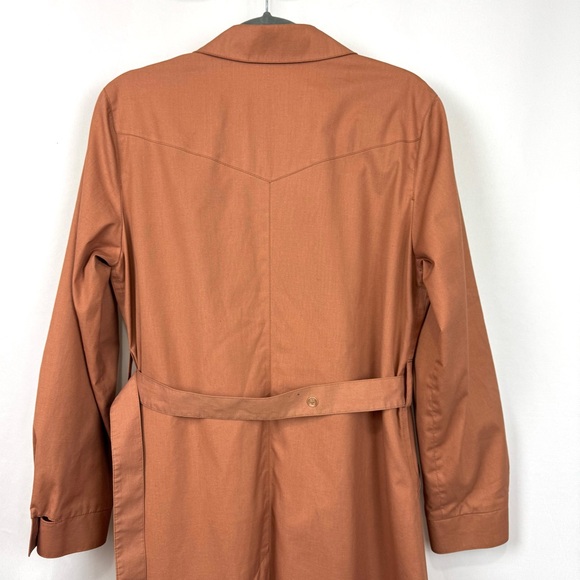 Vintage 80s London Fog Trench Coat Women’s Sz 12 Orange Fall Jacket Amish Style - Picture 6 of 12